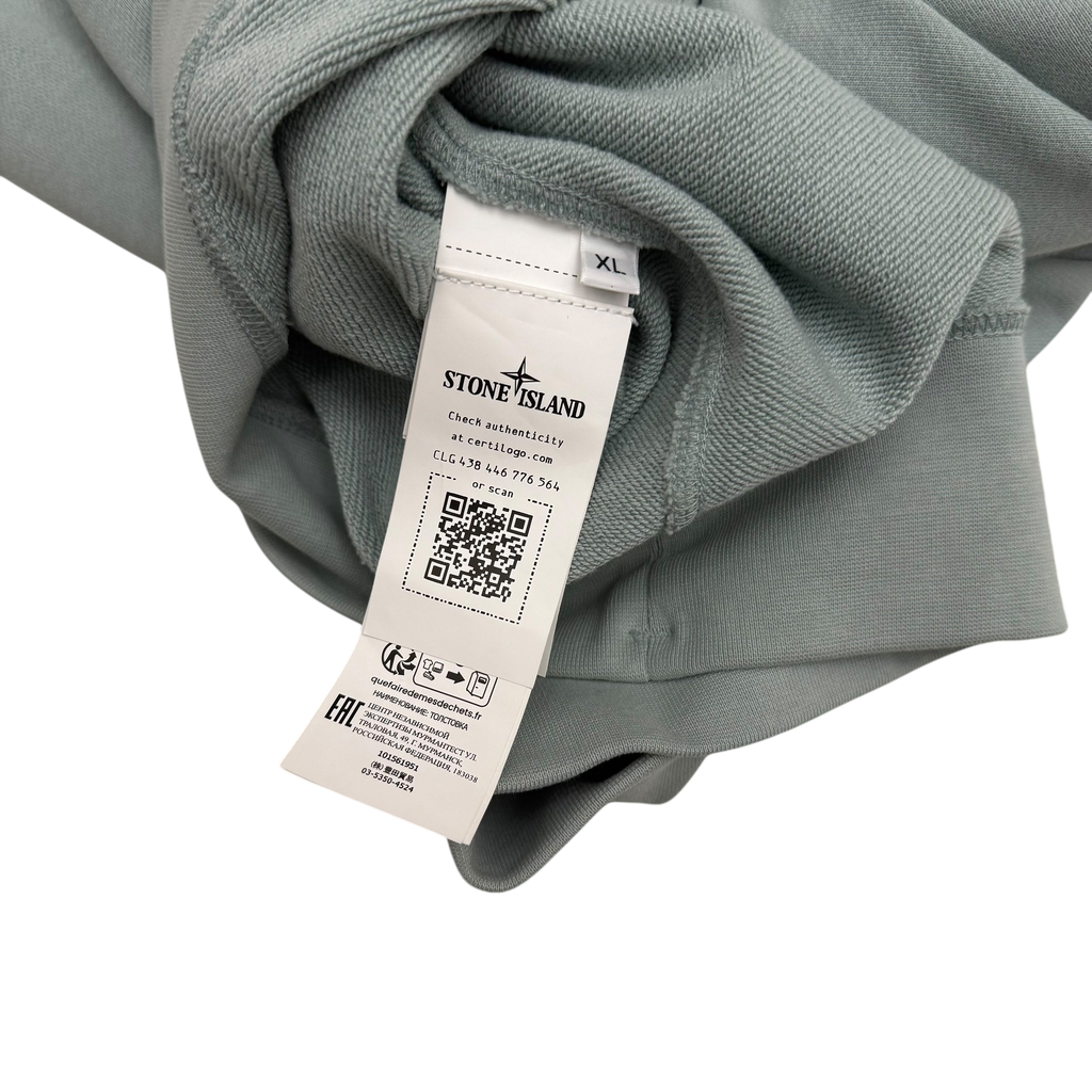 Stone Island Garment-Dyed Quarter-Zip Sweatshirt Light Blue (Fits L-XL)