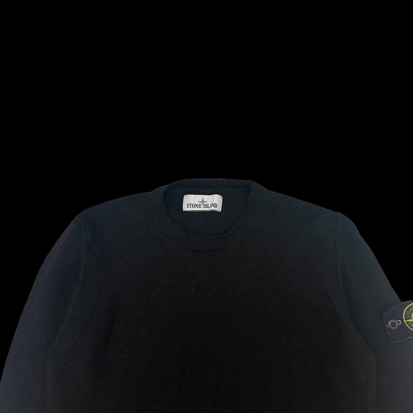 Stone Island Pure Wool Black Knit Sweatshirt (Fits XS-S)