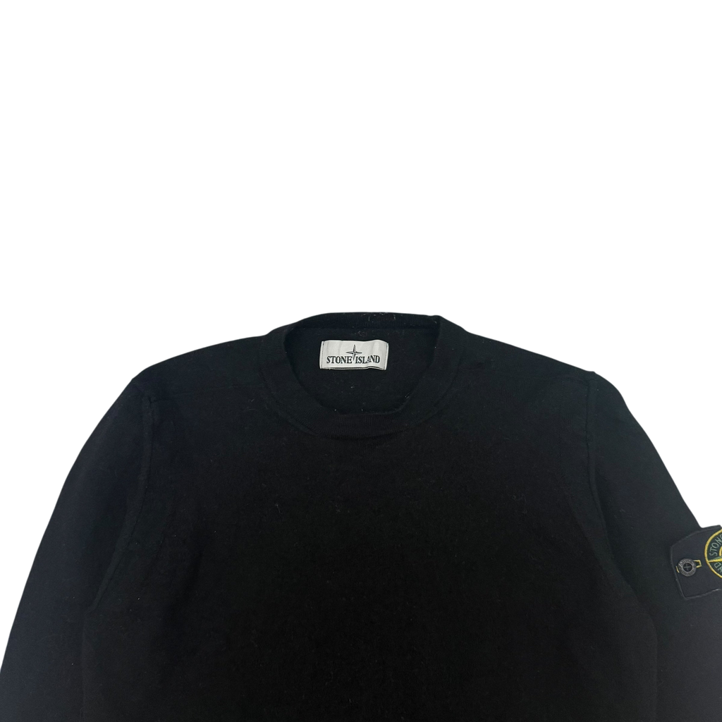 Stone Island Pure Wool Black Knit Sweatshirt (Fits XS-S)