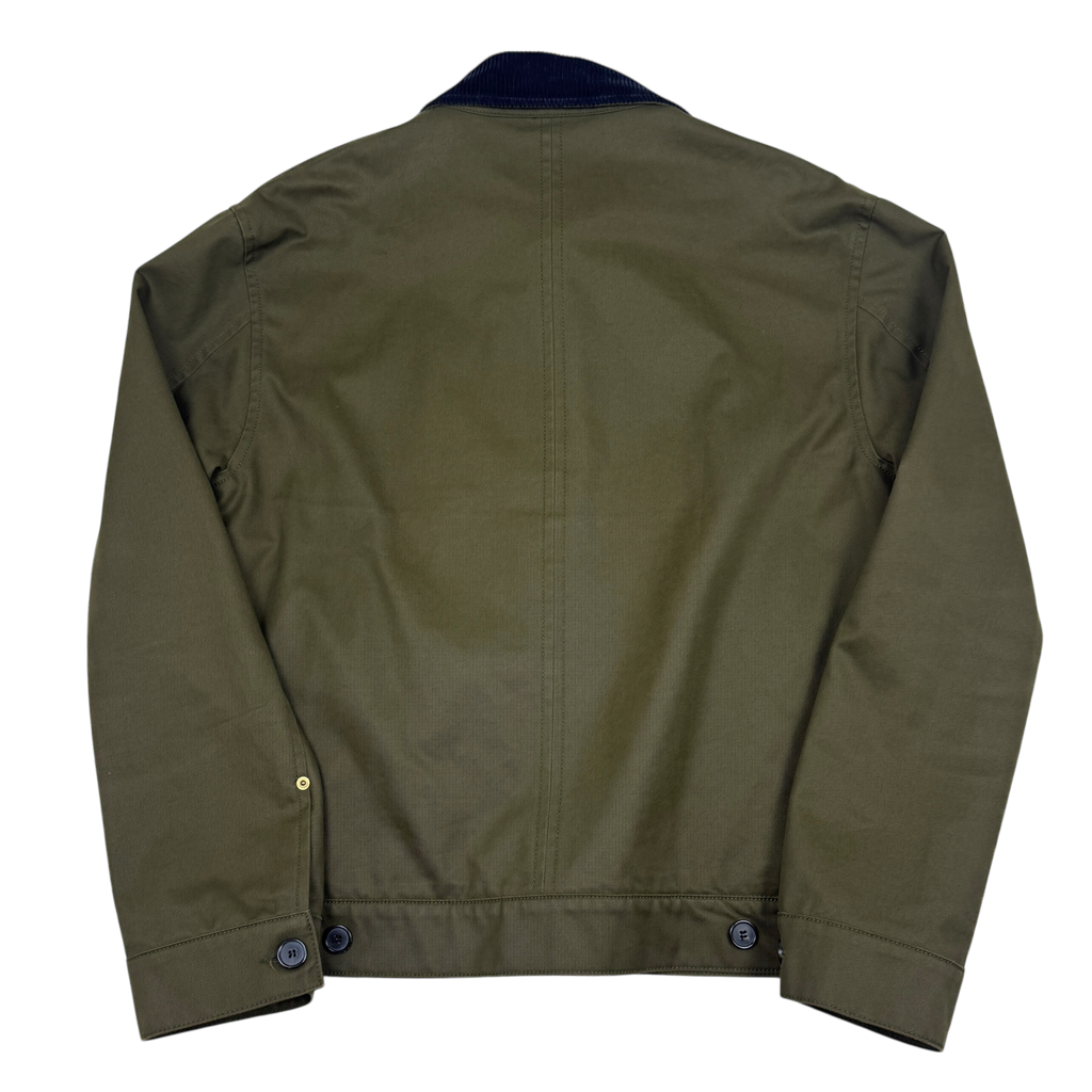 Loewe Leather Logo Lined Workwear Jacket Green (Size 50)
