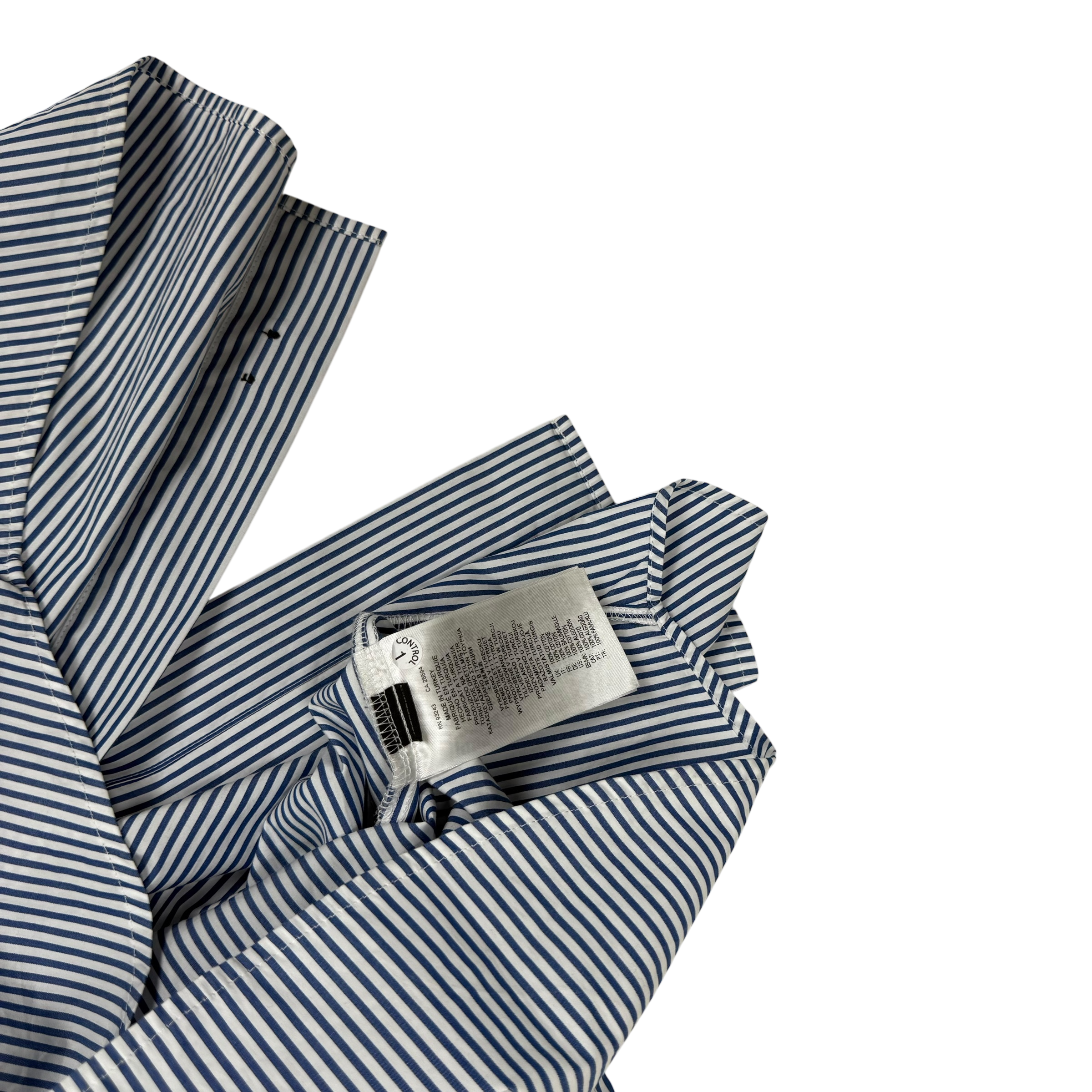 Diesel D Logo embroidered LS Striped Shirt Blue/White (Fits M-L)