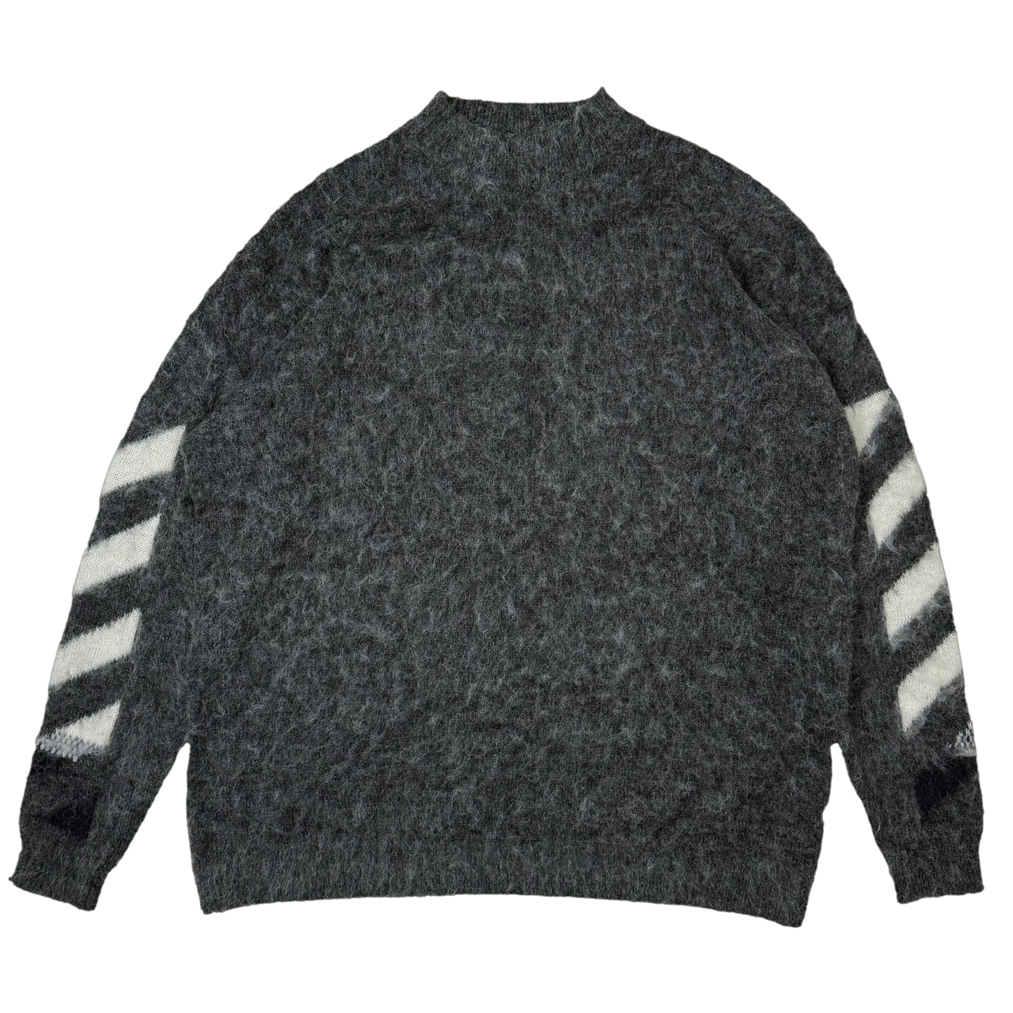 Off-White c/o Virgil Abloh Arrows-Intarsia Gradient Mohair Oversized Sweatshirt Grey (Fits Up To XL)
