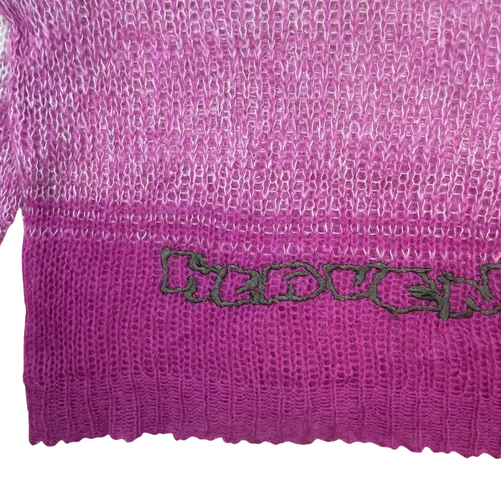 Heaven by Marc Jacobs SS22 Ombré Mohair-Blend Knit Sweatshirt Pink/Cream (Size XL)