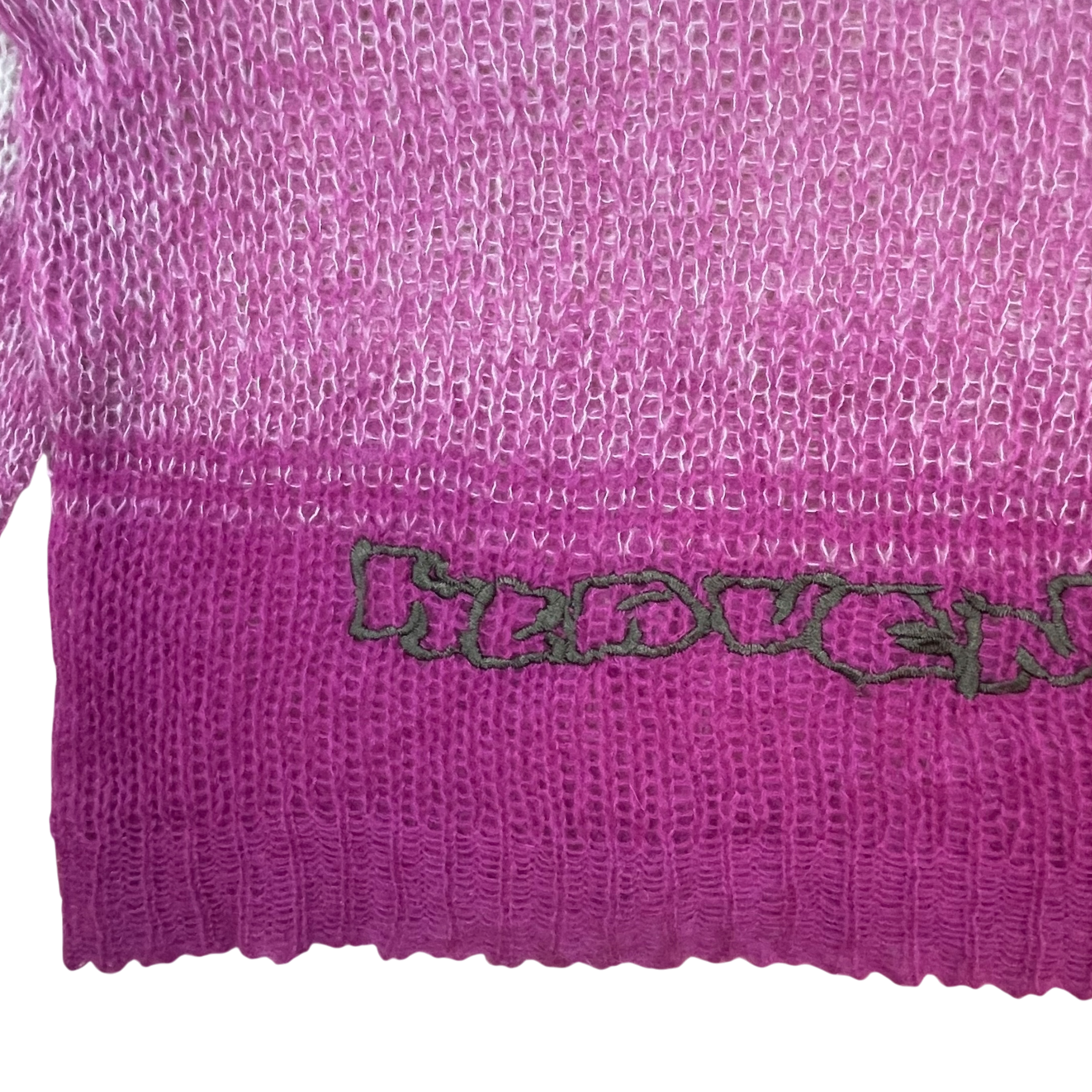 Heaven by Marc Jacobs SS22 Ombré Mohair-Blend Knit Sweatshirt Pink/Cream (Size XL)