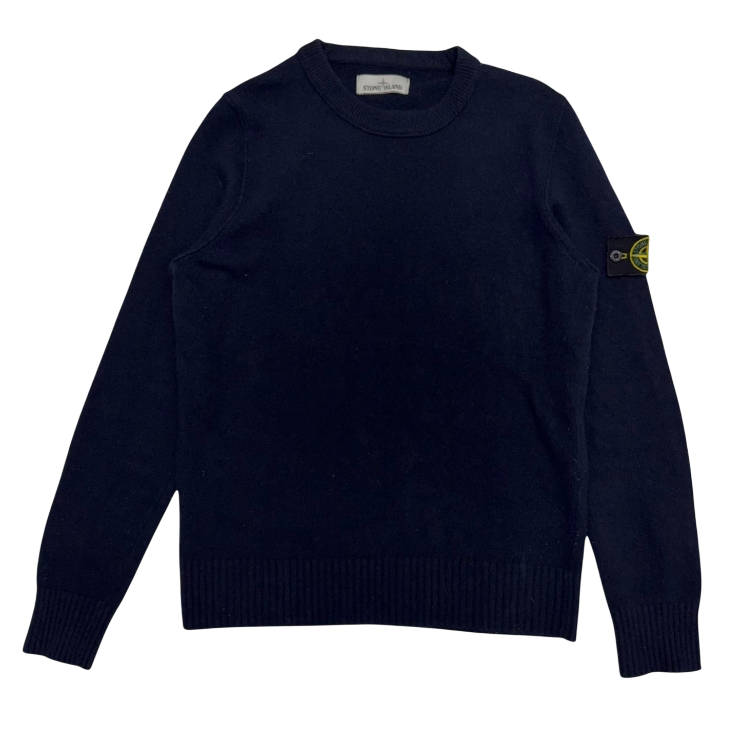 Stone Island Wool Blend Knit Sweatshirt Dark Navy (Size L)