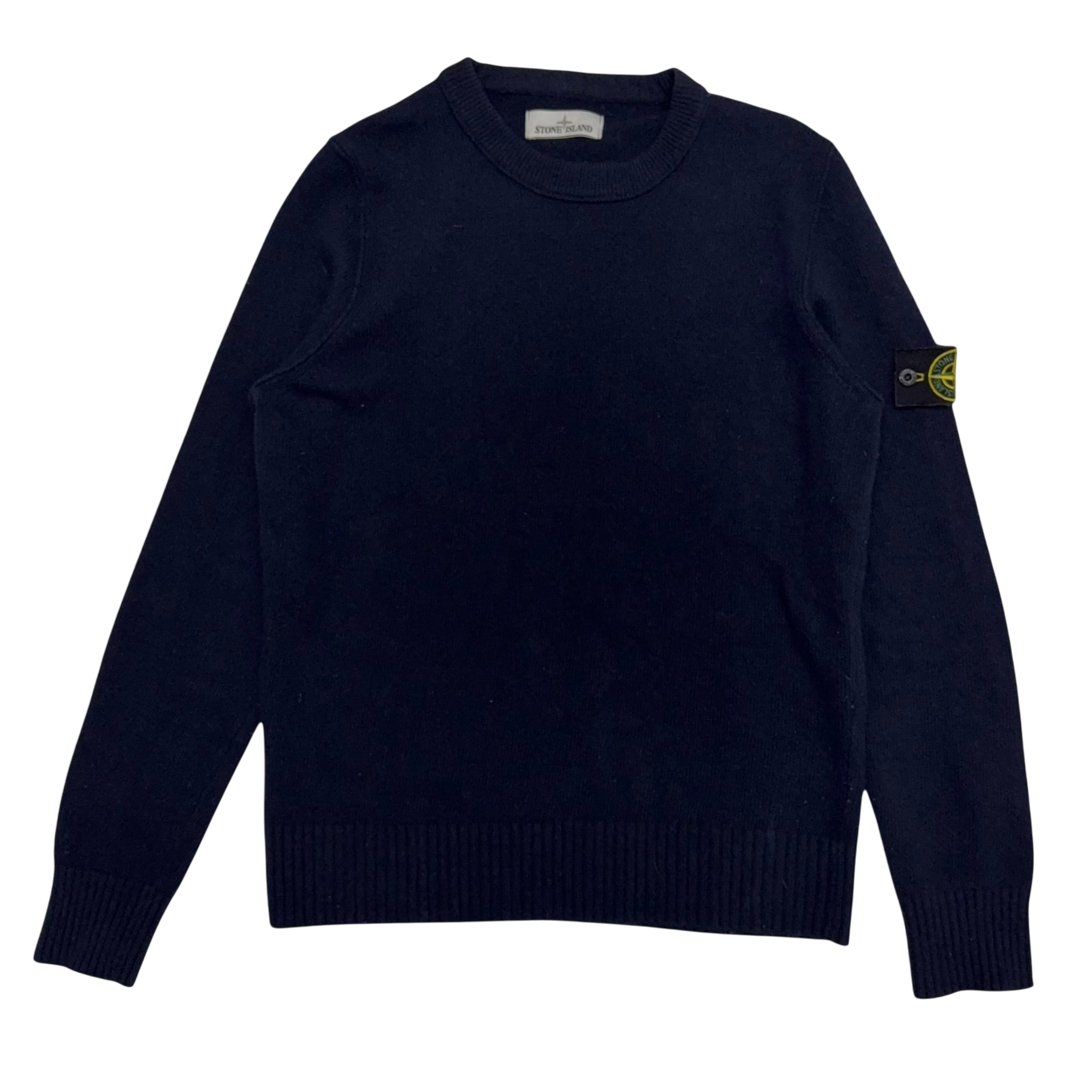 Stone Island Wool Blend Knit Sweatshirt Dark Navy (Size L)