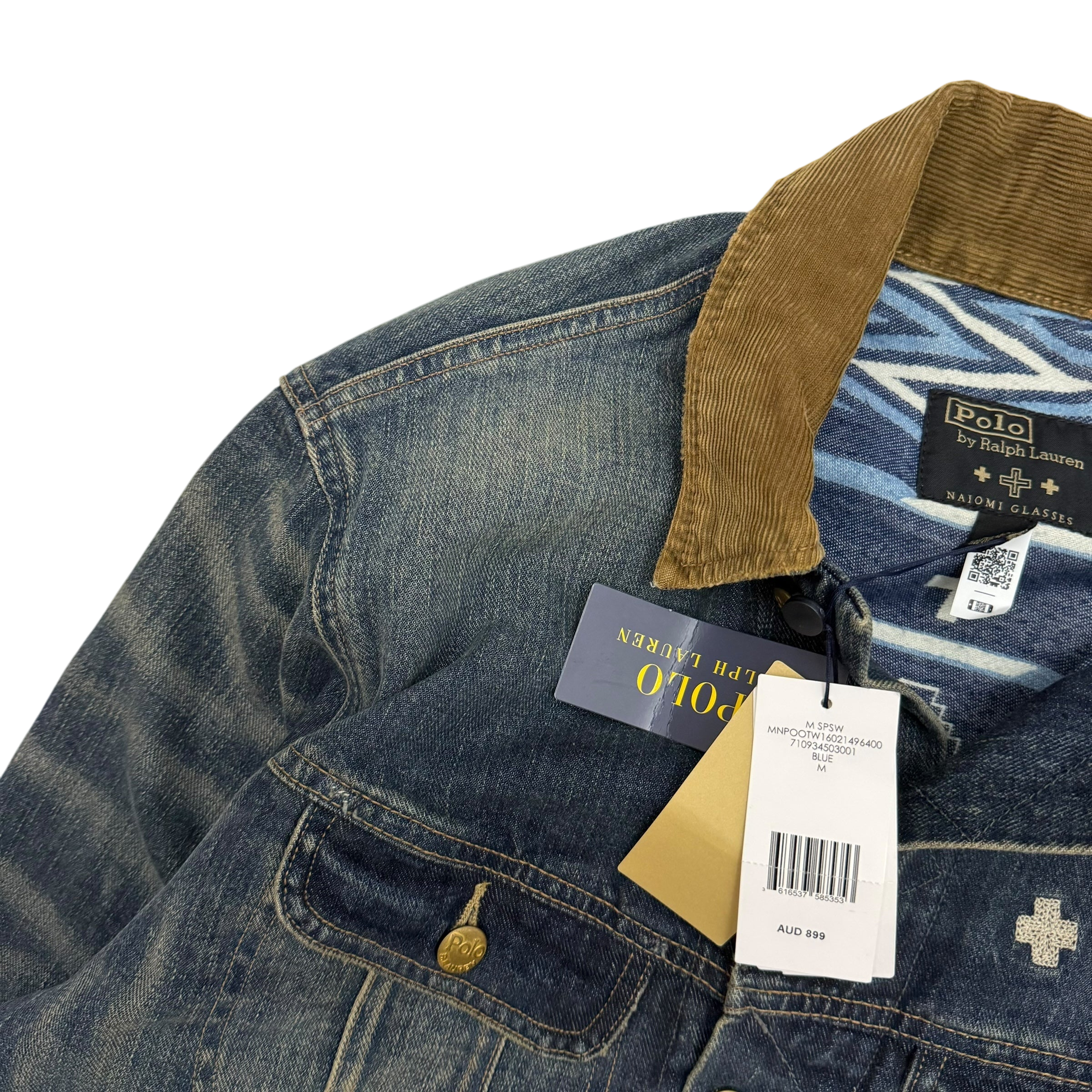 Polo Ralph Lauren x Naiomi Glasses Denim Trucker Jacket Faded Blue (Size M)