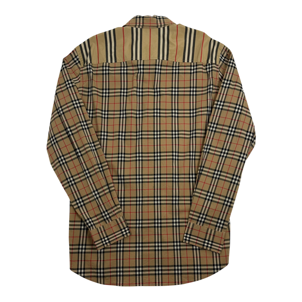 Burberry Patchwork Nova Check Long Sleeve Shirt (Size L)