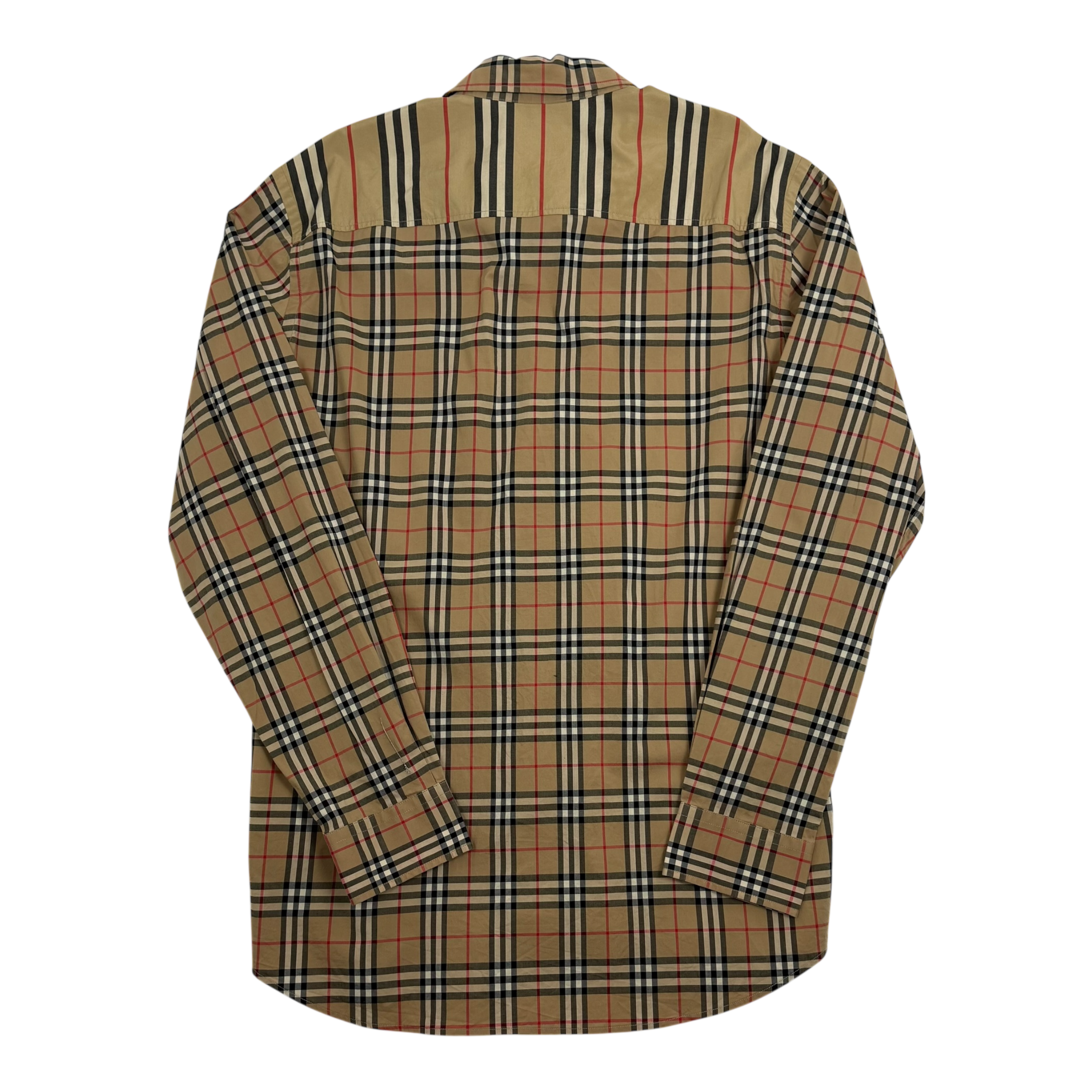 Burberry Patchwork Nova Check Long Sleeve Shirt (Size L)