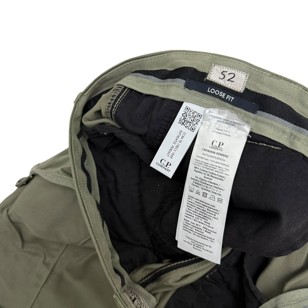 C.P. Company Loose Fit Cargo Trousers Olive Green (Size XL)