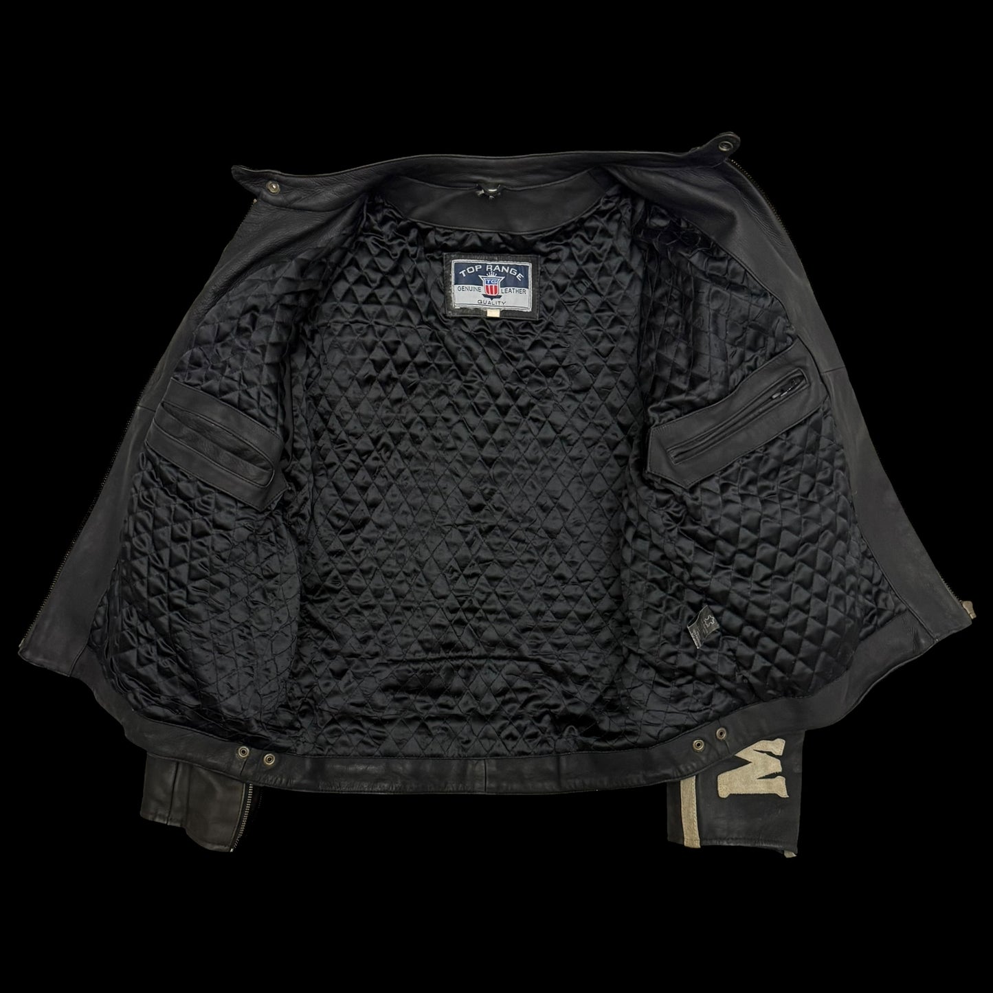 Marlboro 90s Leather Racing Jacket Black (fits L)
