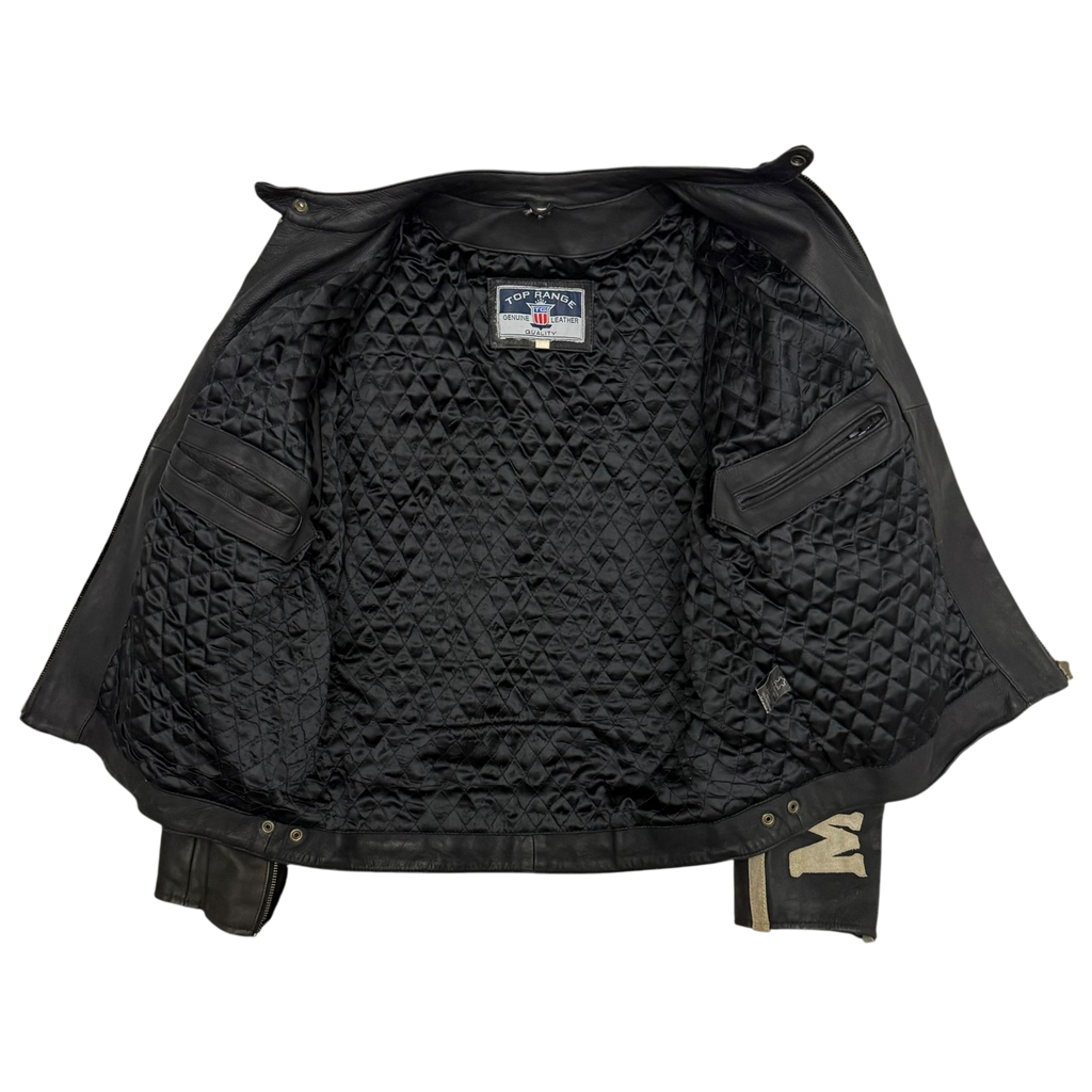 Marlboro 90s Leather Racing Jacket Black (fits L)