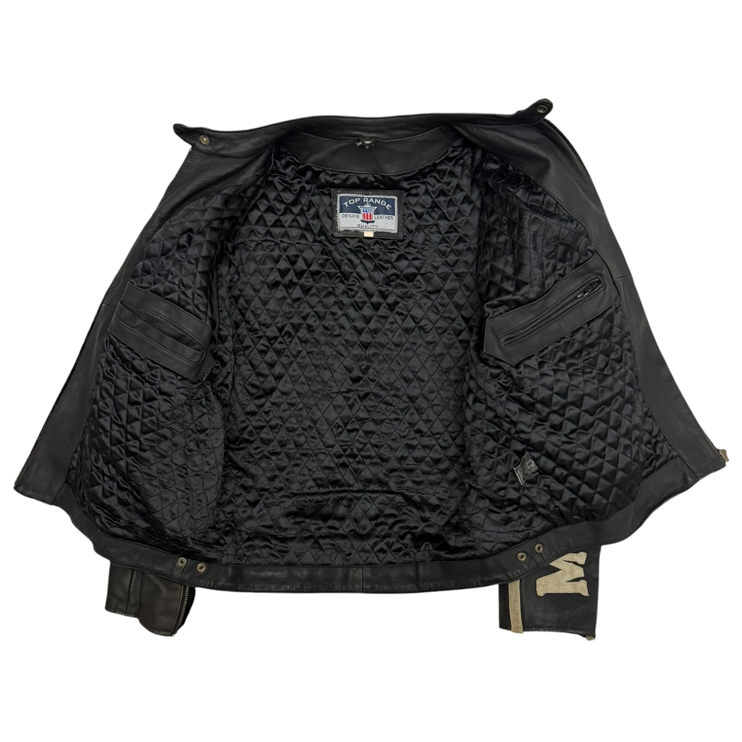 Marlboro 90s Leather Racing Jacket Black (fits L)