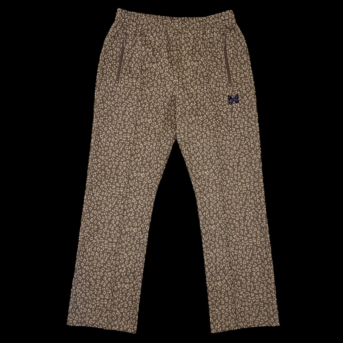 Needles Poly Smooth Track Pants Leopard Print (Size M)