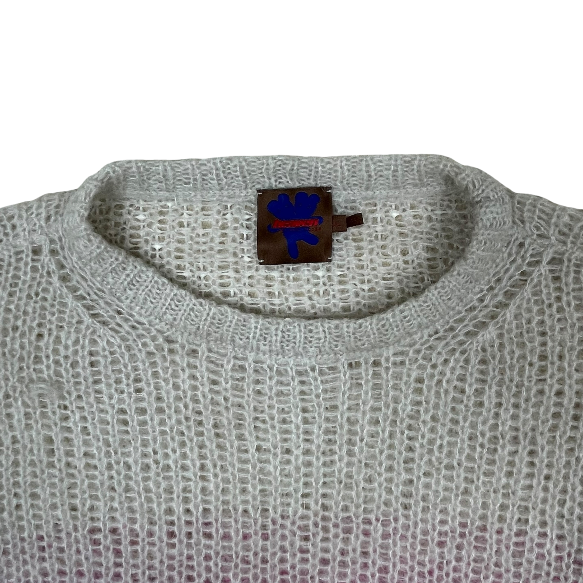 Heaven by Marc Jacobs SS22 Ombré Mohair-Blend Knit Sweatshirt Pink/Cream (Size XL)