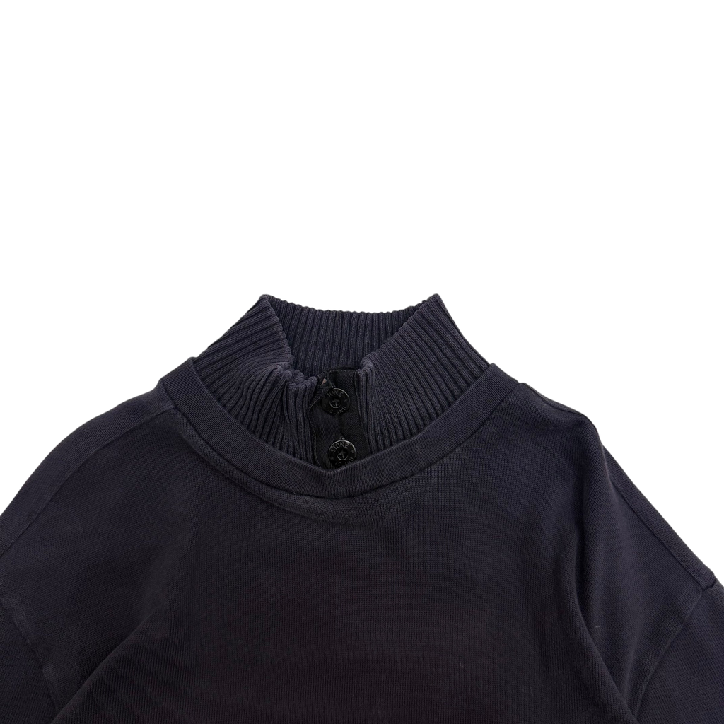 Stone Island 90s Collared Sweatshirt Navy (Fits XL-XXL)