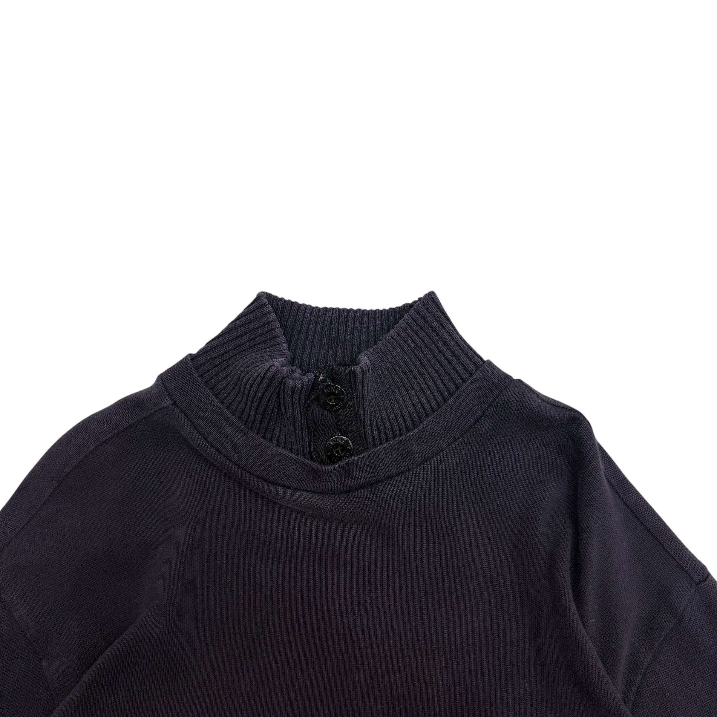 Stone Island 90s Collared Sweatshirt Navy (Fits XL-XXL)