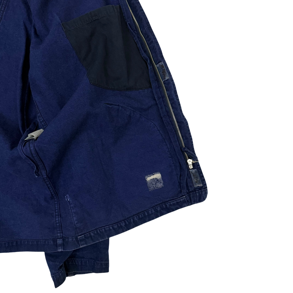 Stone Island SS 1994 Thick Denim Collared Jacket Blue (Size XL)