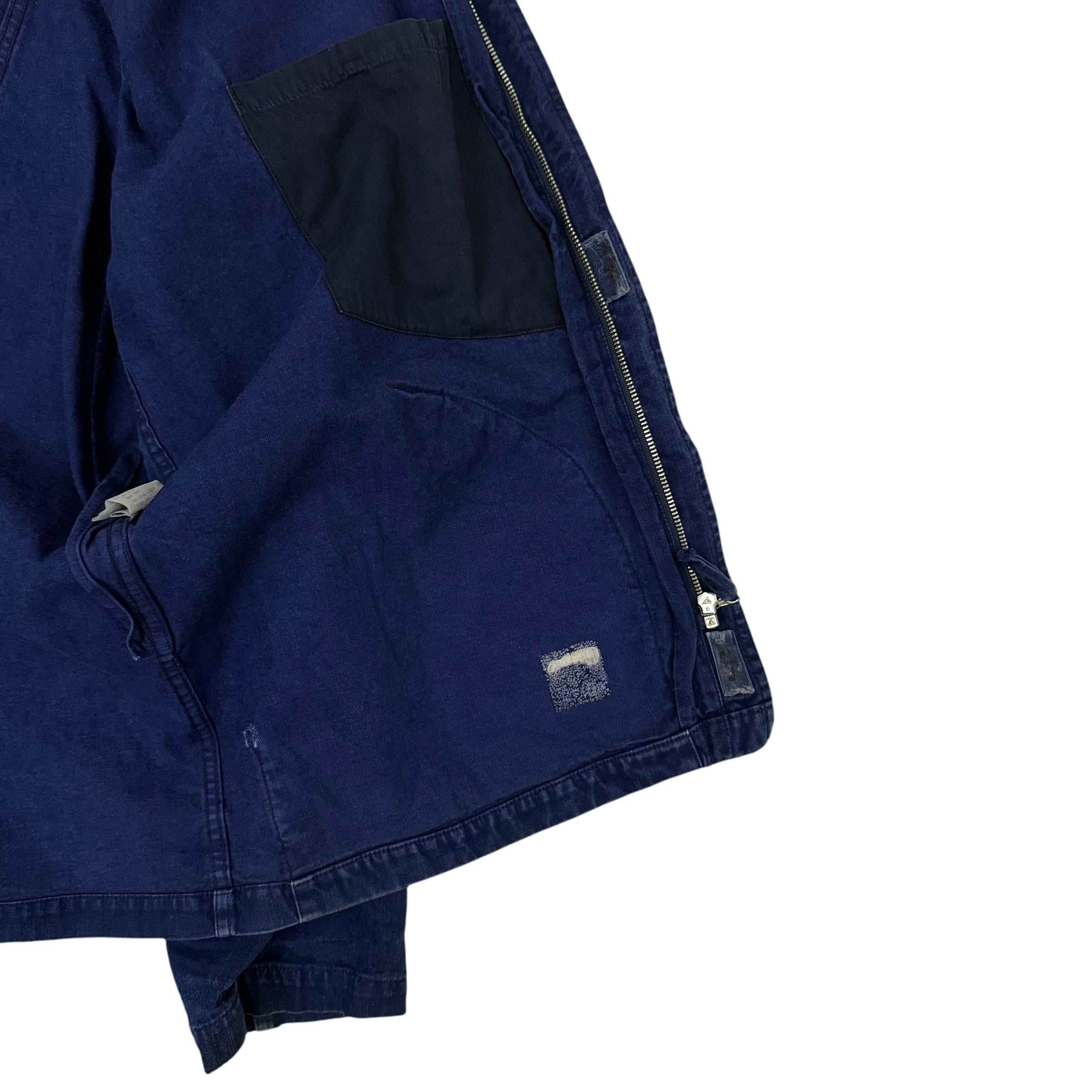 Stone Island SS 1994 Thick Denim Collared Jacket Blue (Size XL)