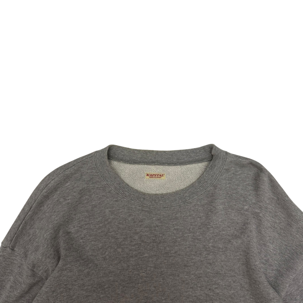 Kapital Smiley Crewneck Sweatshirt Grey (Size 5)