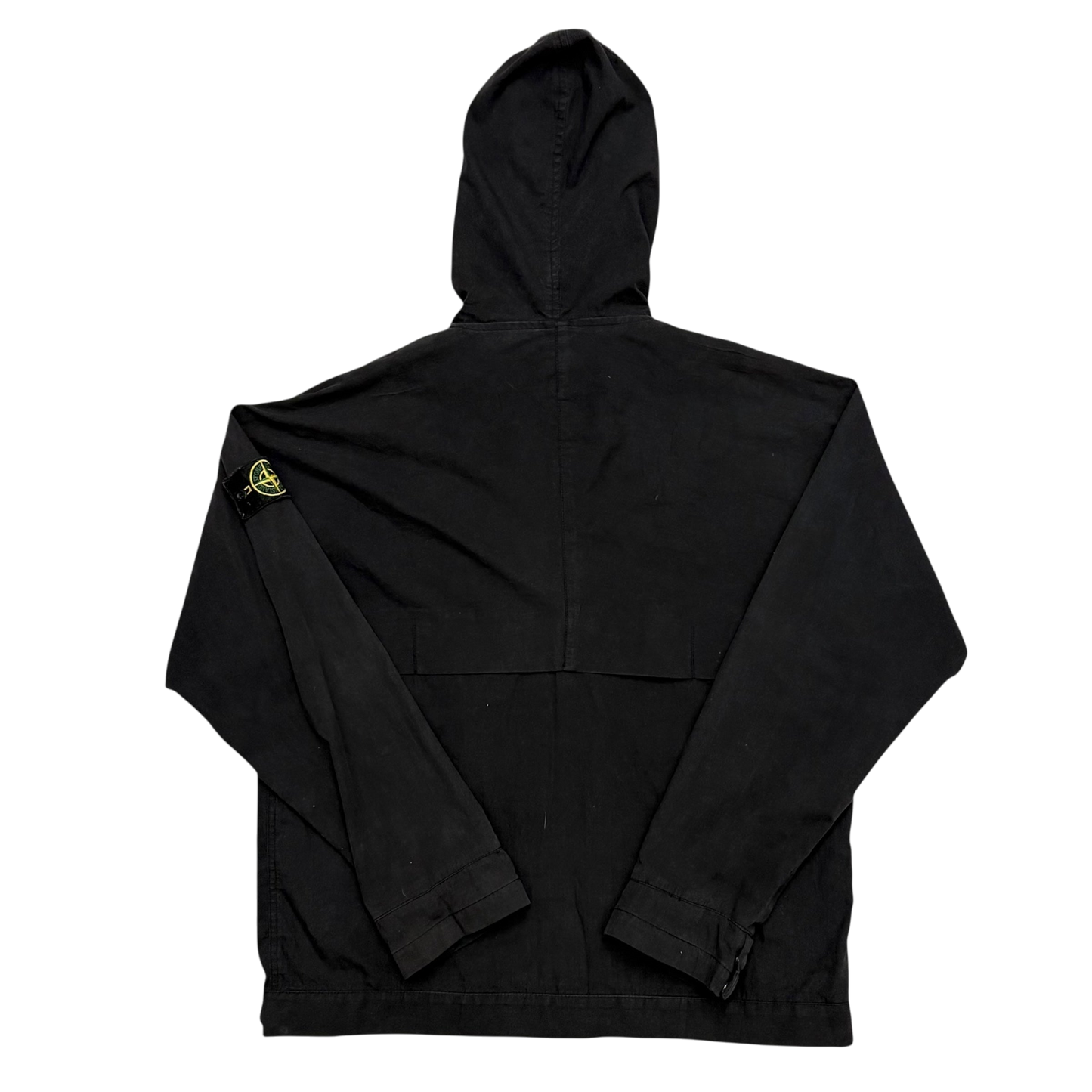 Stone Island SS 2004 Black Raso Gommato Jacket Black (Size L)