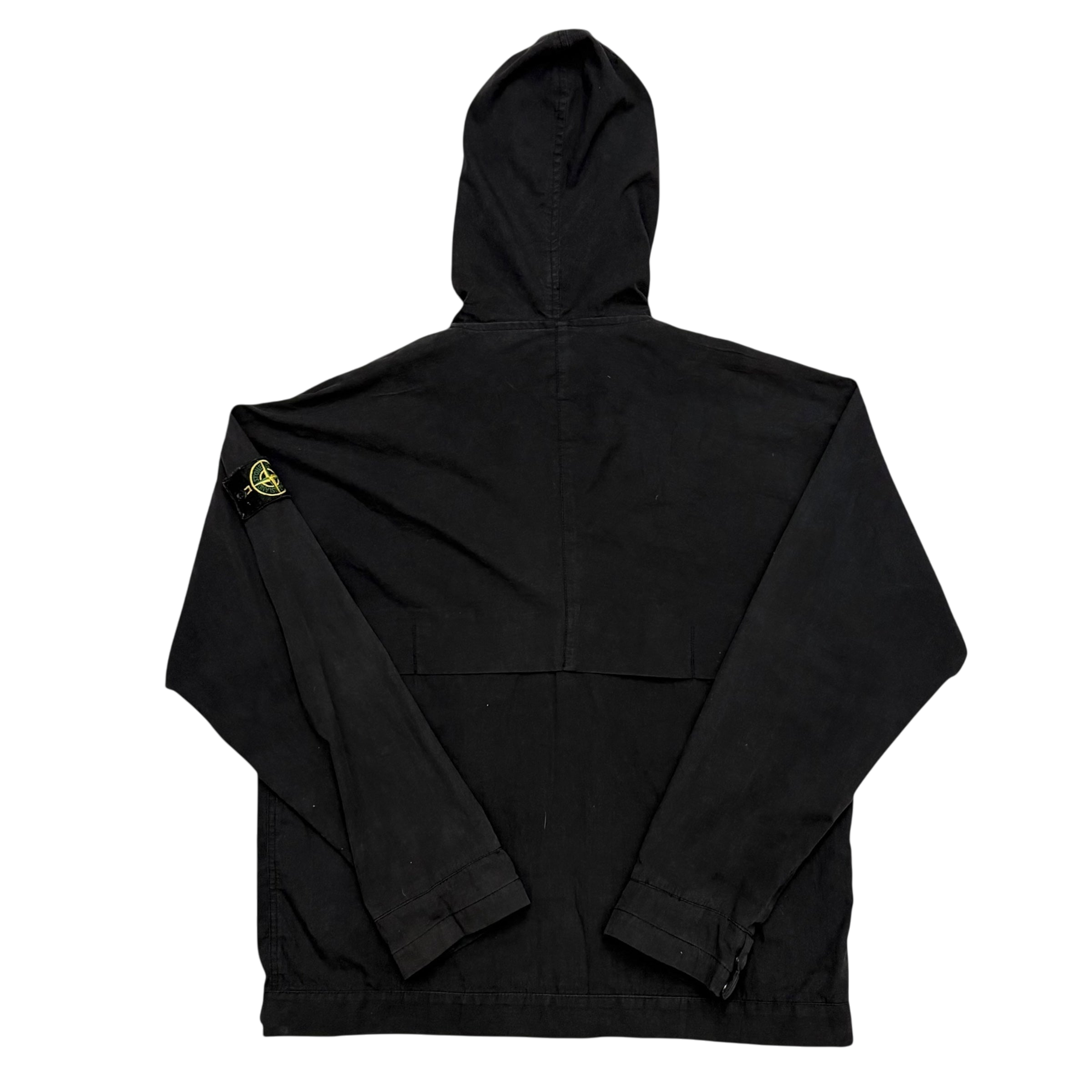 Stone Island SS 2004 Black Raso Gommato Jacket Black (Size L)