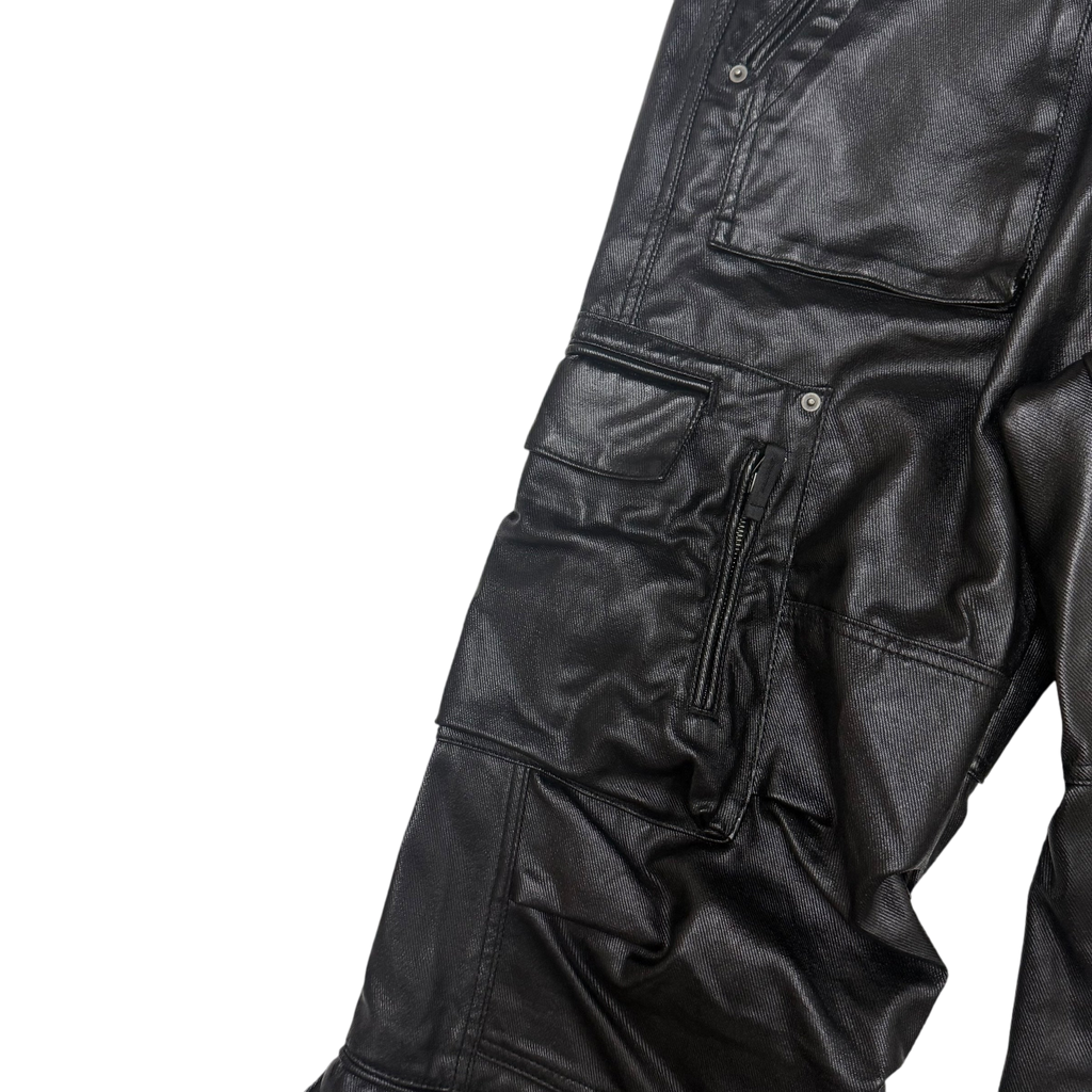 Kody Phillips Rip Van Kody Waxed Black Cargo Pants (Size 34”)