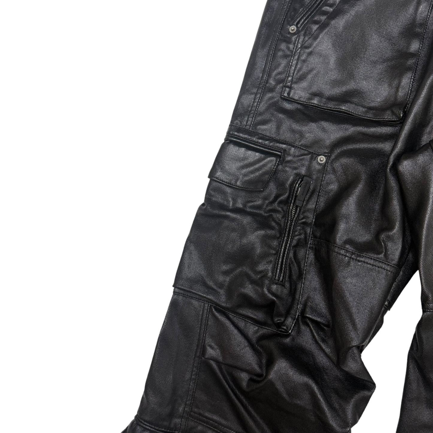 Kody Phillips Rip Van Kody Waxed Black Cargo Pants (Size 34”)