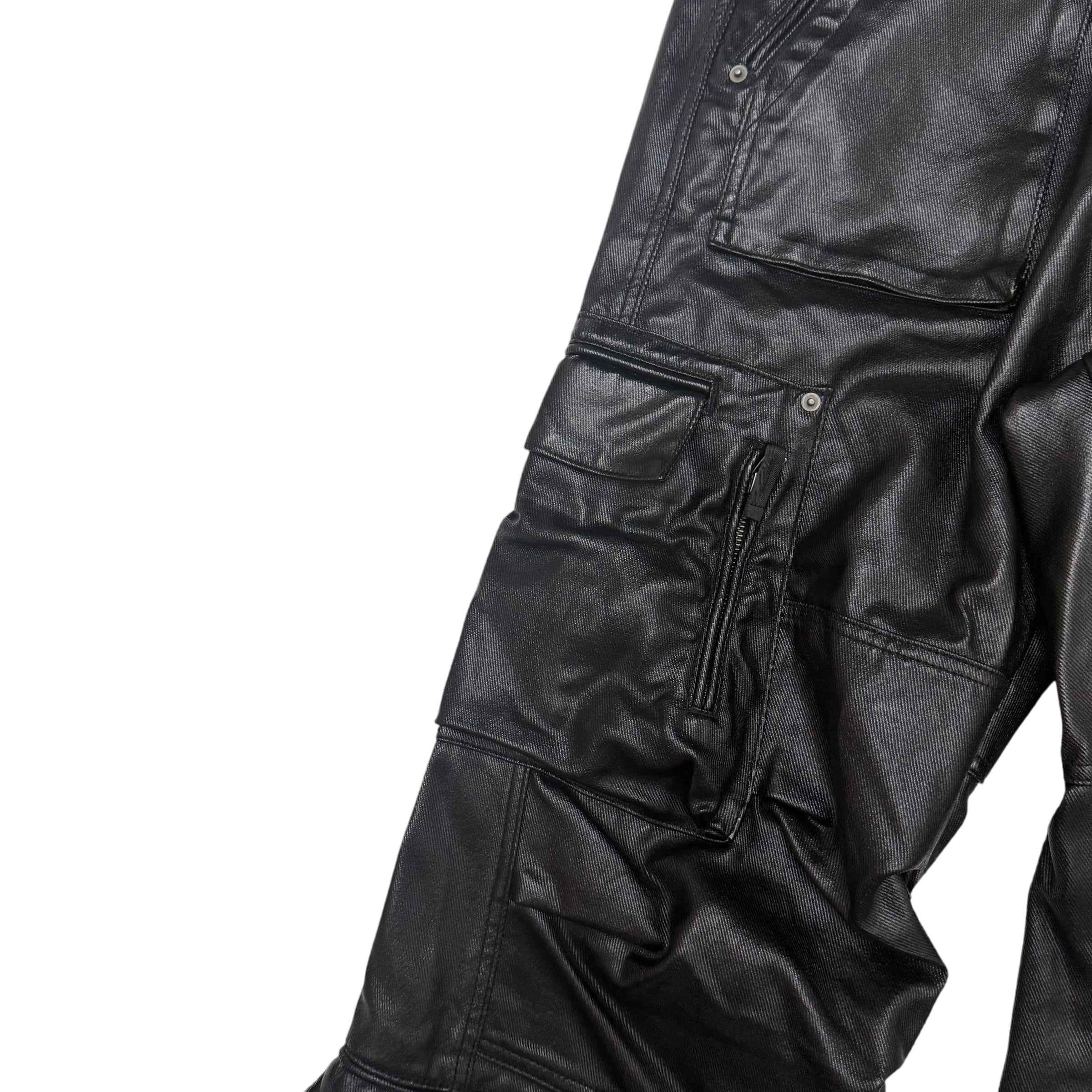 Kody Phillips Rip Van Kody Waxed Black Cargo Pants (Size 34”)