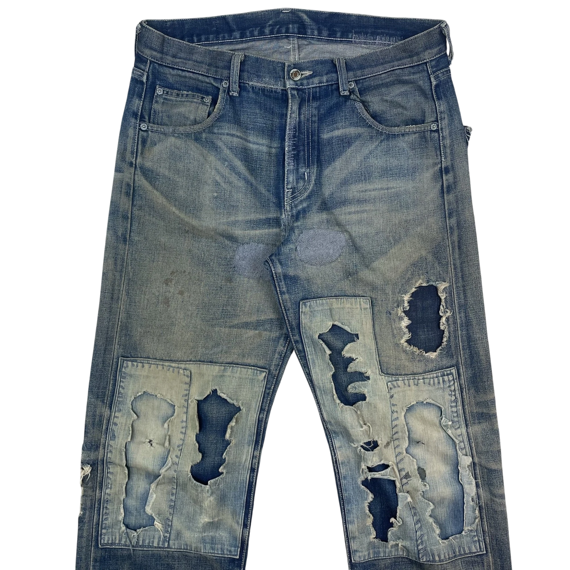 Neighborhood 2003 Savage Patchwork Selvedge Denim Jeans (Size M)