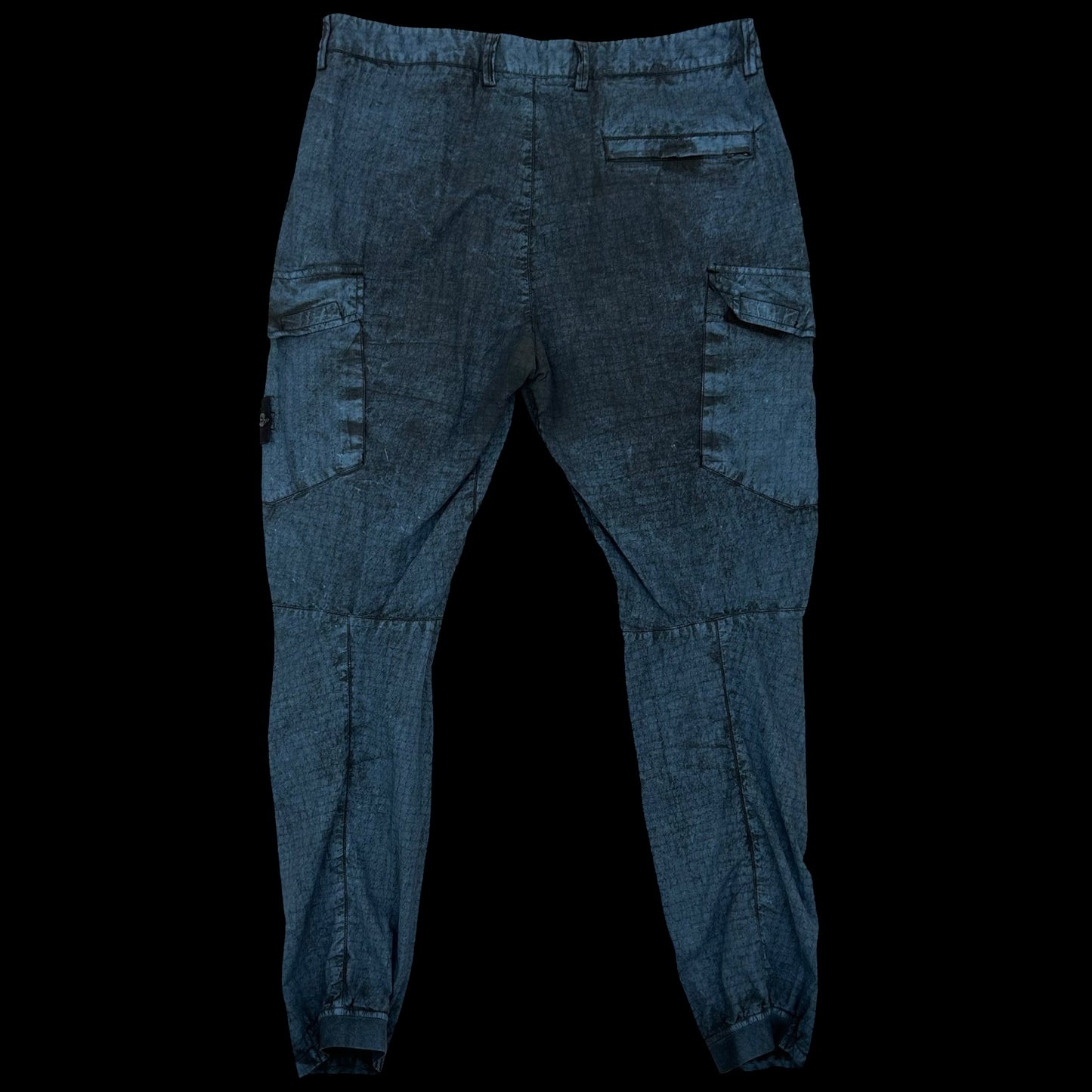 Stone Island Type SL Grid Tela Dust Treatment Blue Cargo Pants (Size 34”)