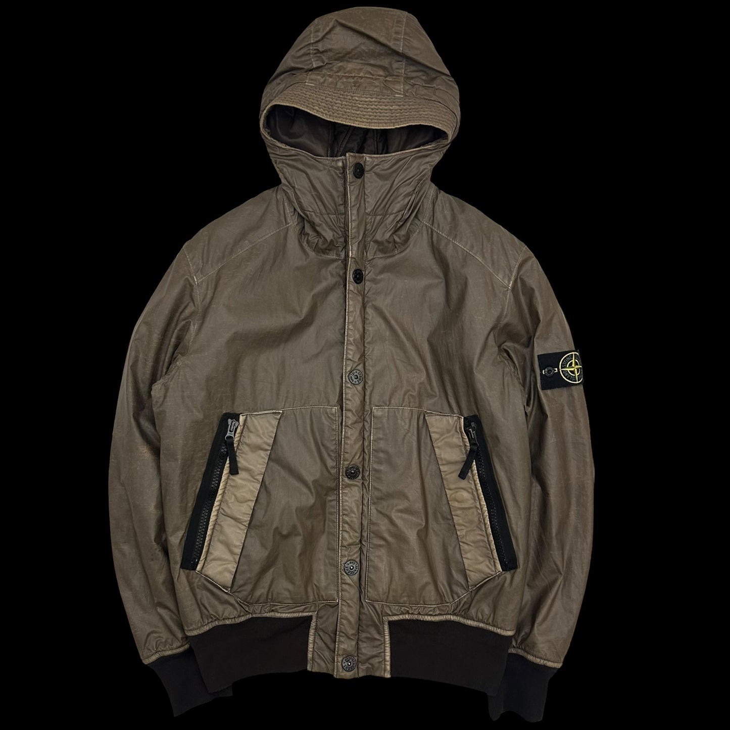 Rare AW 2001Stone Island Mussola Gommata Jacket Brown (Fits S/M)