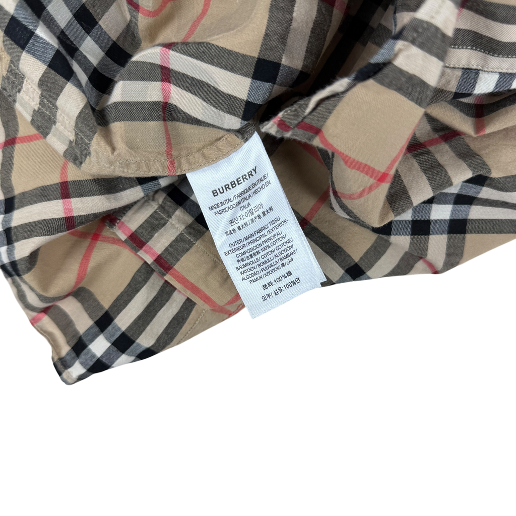 Burberry Nova Check Logo Button-Up Shirt (Size S)