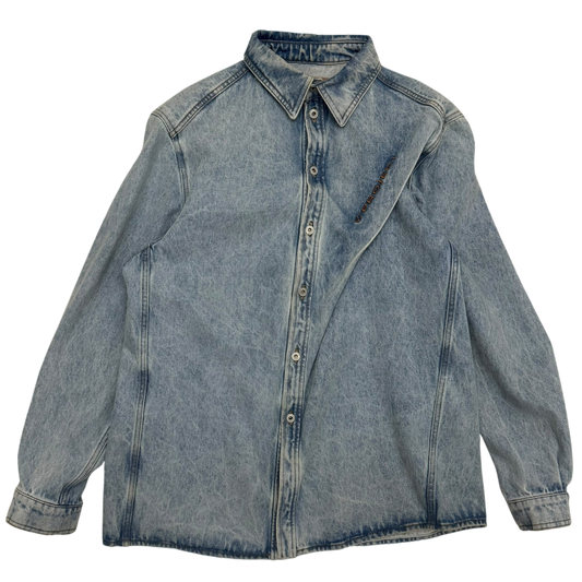 Y/Project 22AW Pinched Logo Oversized Denim Shirt (Fits up to size L)