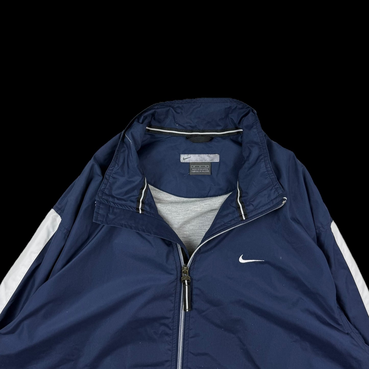 Nike 00s Embroidered Logo Lined Track Jacket White/Navy (part of set) (Fits M-L)