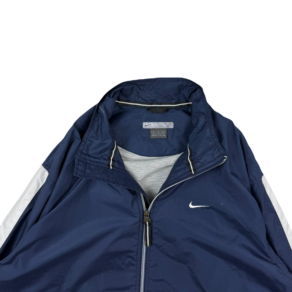 Nike 00s Embroidered Logo Lined Track Jacket White/Navy (part of set) (Fits M-L)