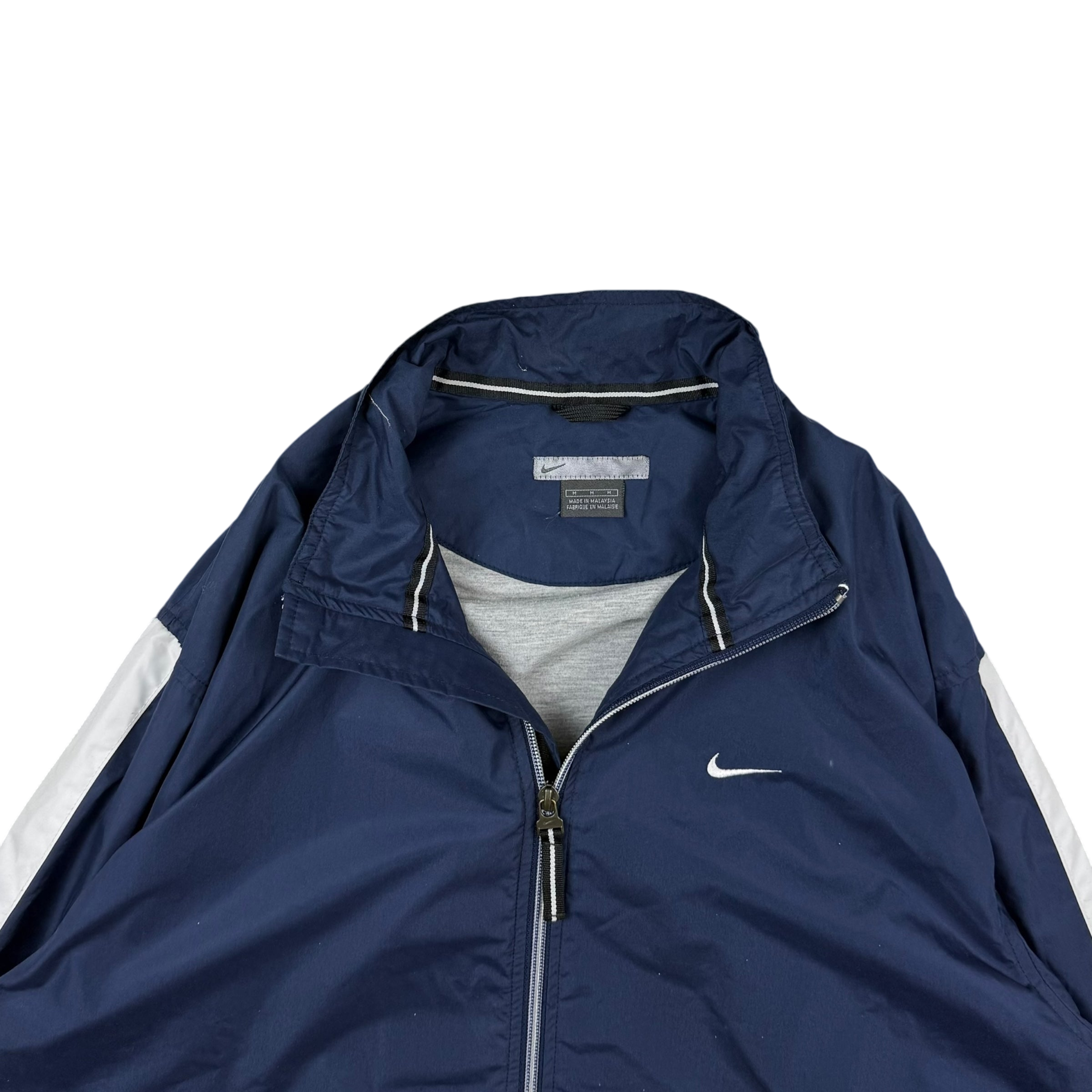 Nike 00s Embroidered Logo Lined Track Jacket White/Navy (part of set) (Fits M-L)