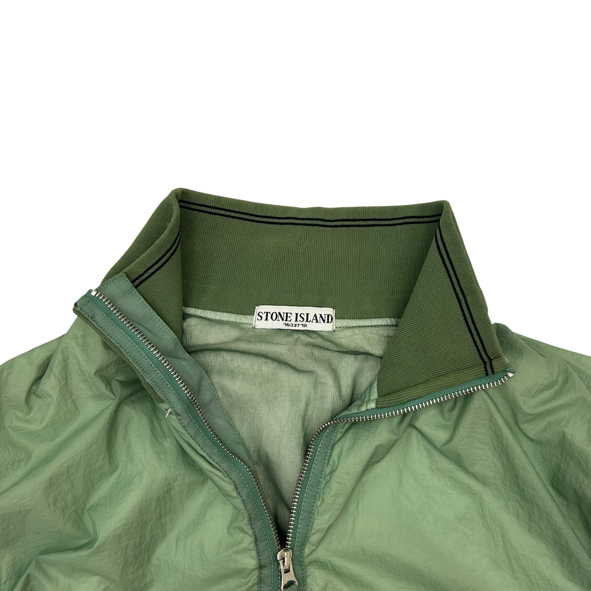 2009 Stone Island Hyperlight Nylon Mesh Badge Jacket Sage Green (Fits L/XL)