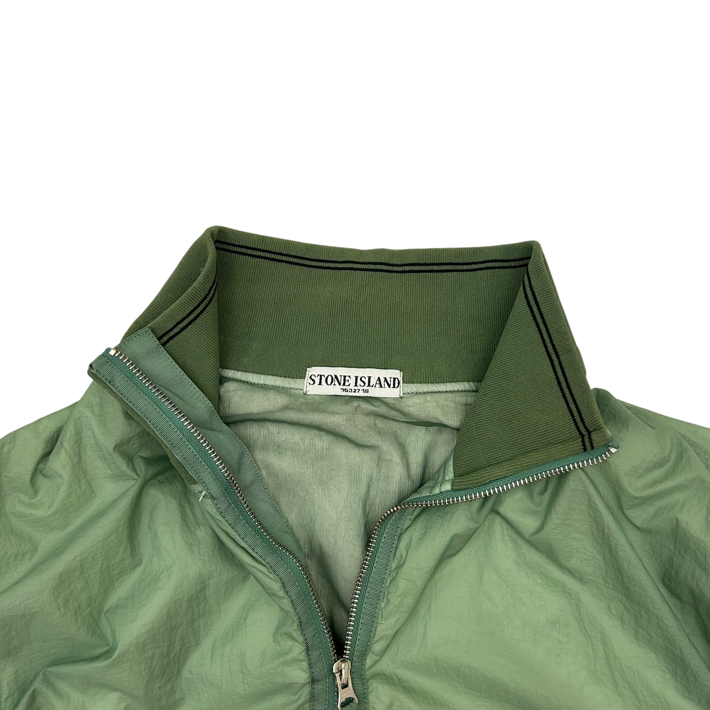 2009 Stone Island Hyperlight Nylon Mesh Badge Jacket Sage Green (Fits L/XL)