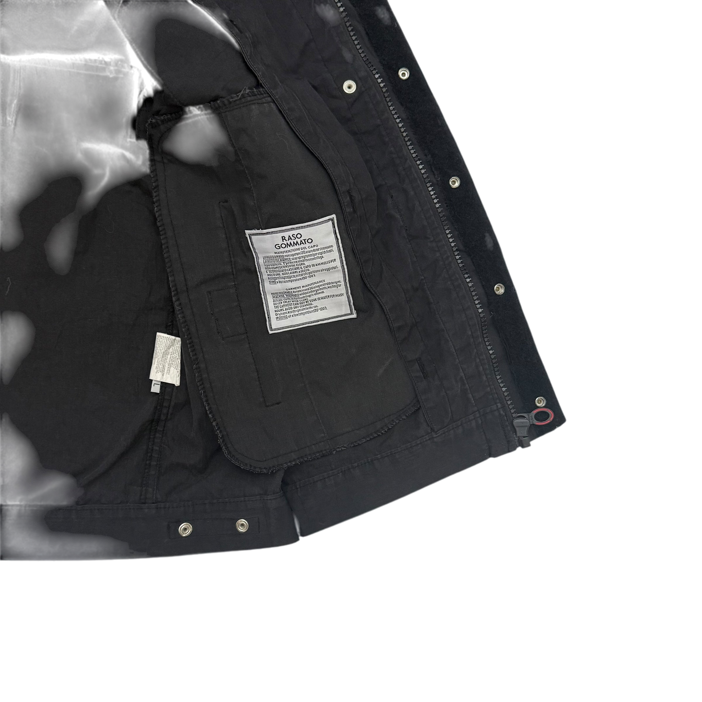 Stone Island SS 2004 Black Raso Gommato Jacket Black (Size L)