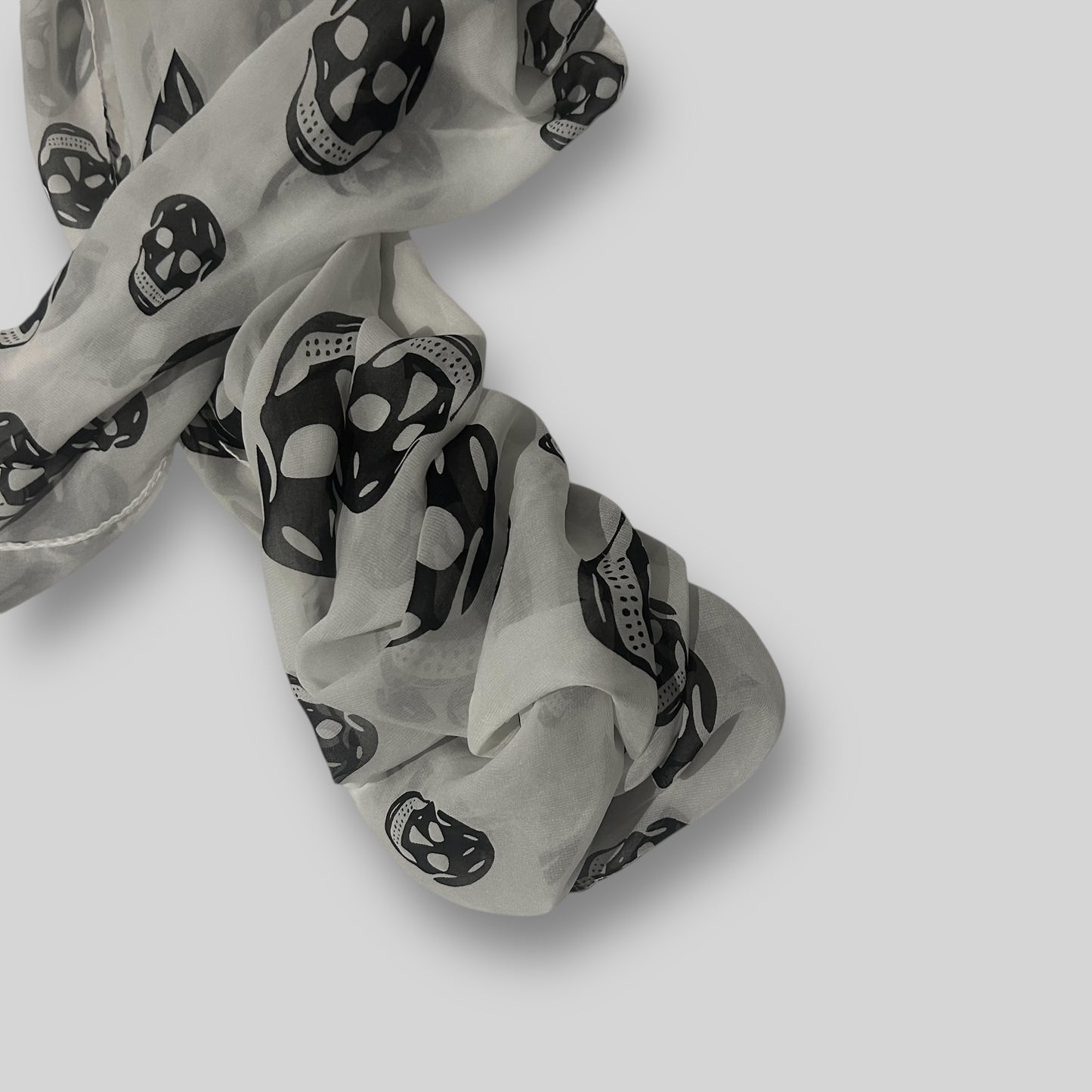 Alexander McQueen Silk All-Over Skull Print Scarf