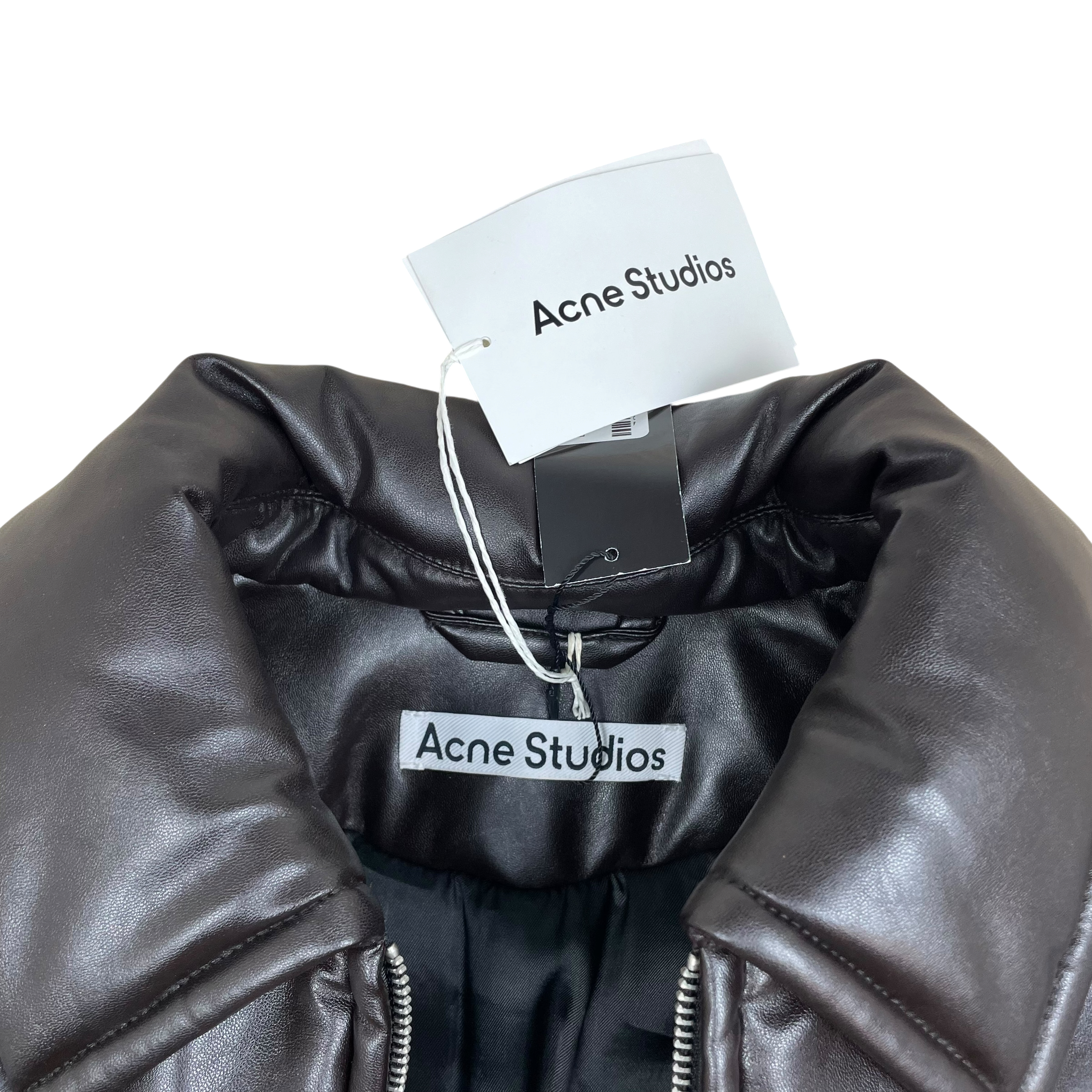 Acne Studios Faux Leather Bomber Jacket Brown (Size 38)