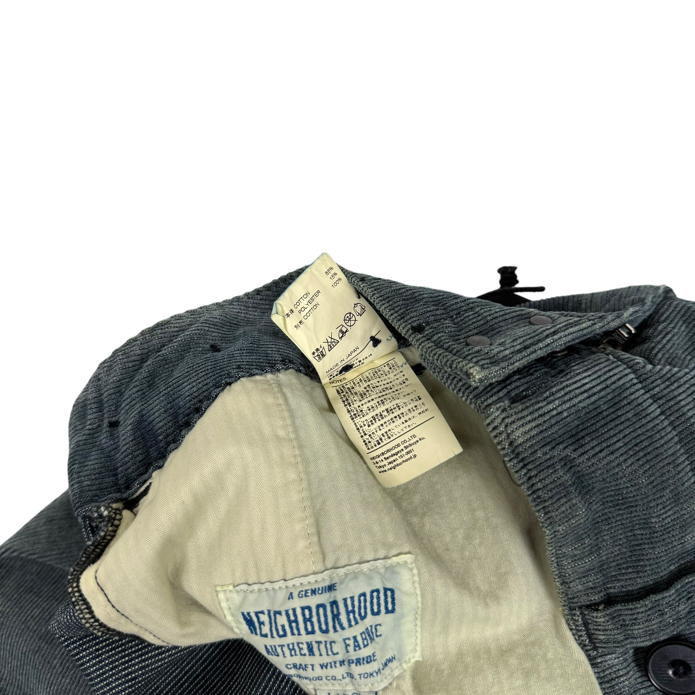 Neighborhood Patchwork Corduroy Pants Faded Green (Size L)