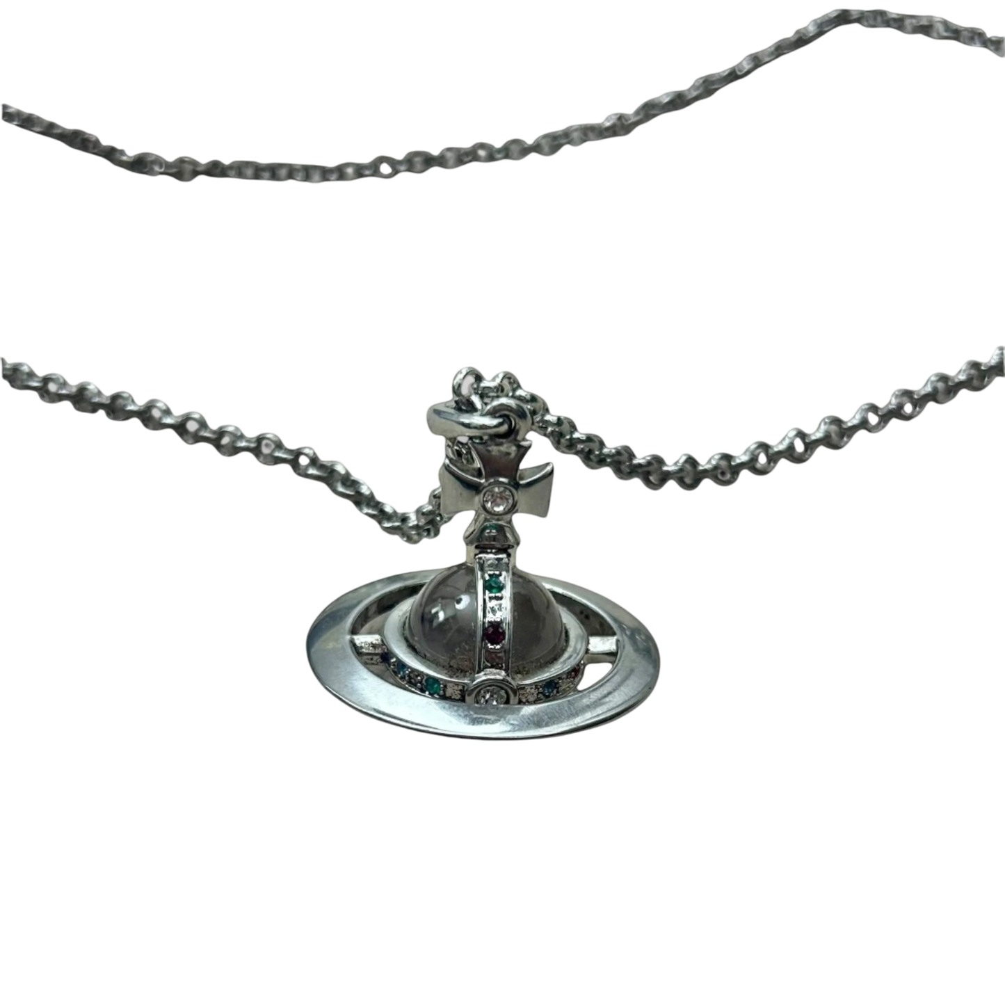 Vivienne Westwood Giant 3D Orb Necklace Silver