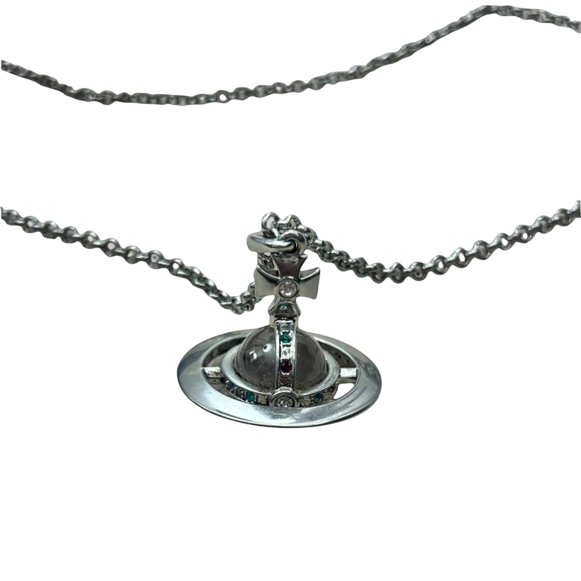 Vivienne Westwood Giant 3D Orb Necklace Silver