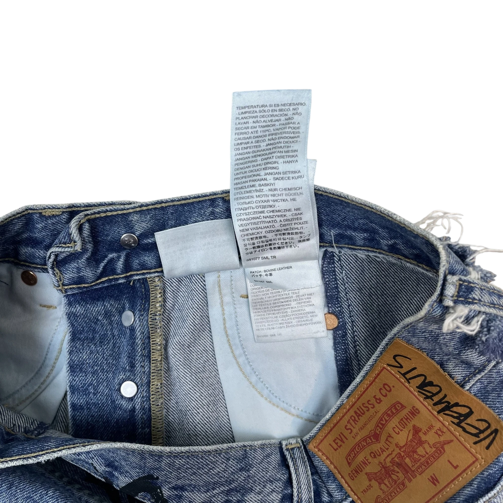 Levi’s x Vetements AW19 Tribal Sticker Patchwork Jeans Blue (Size XS)