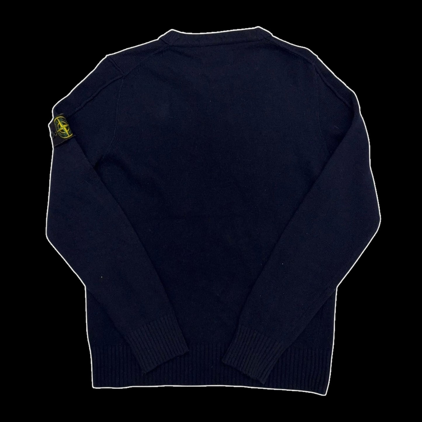 Stone Island Wool Blend Knit Sweatshirt Dark Navy (Size L)
