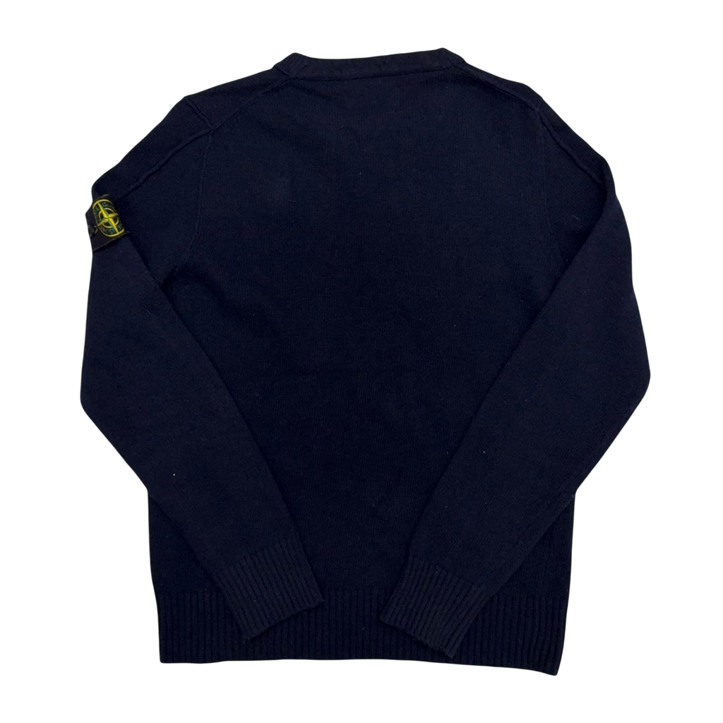 Stone Island Wool Blend Knit Sweatshirt Dark Navy (Size L)