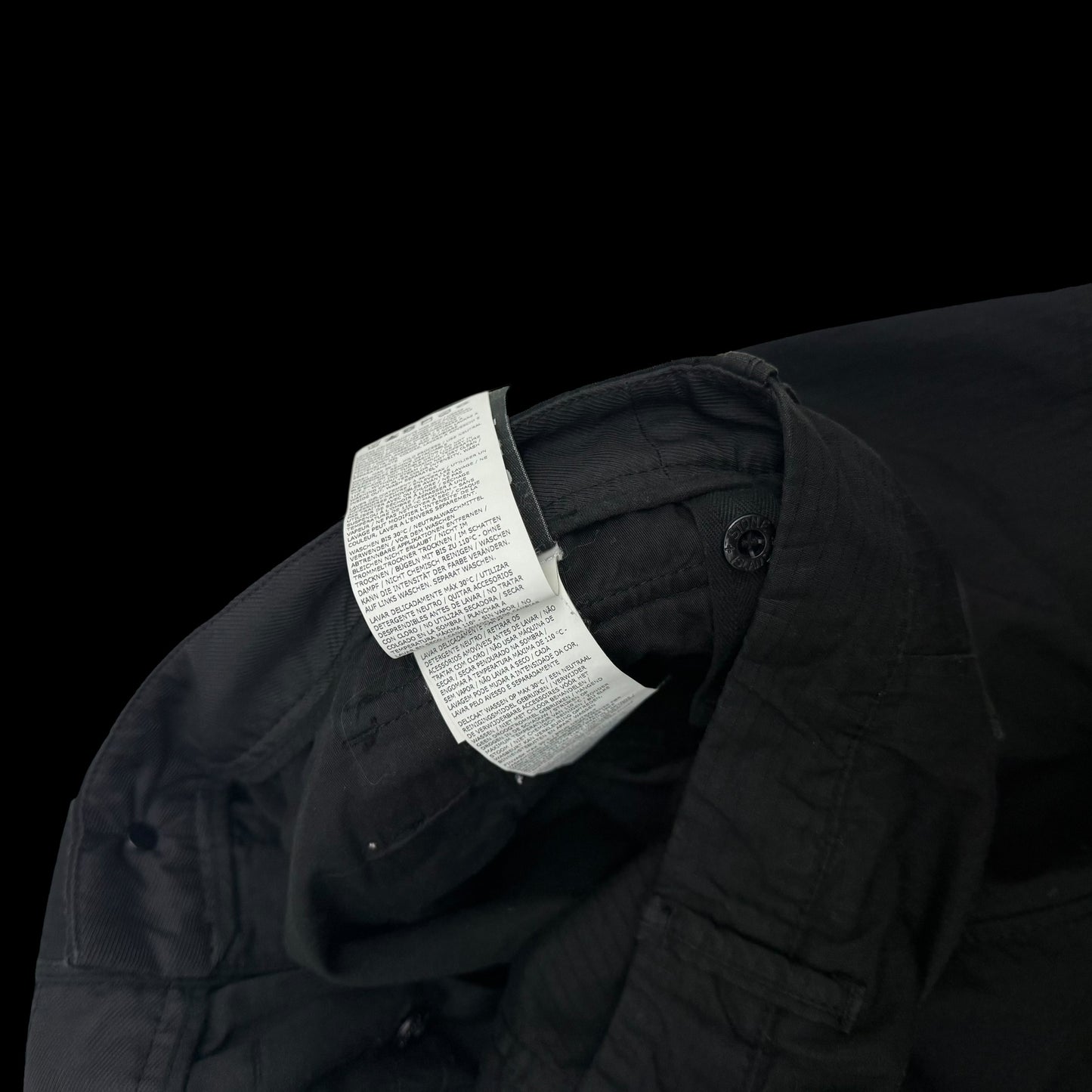 Stone Island Type RE-T Heavy Cotton-Ripstop Cargo Pants Black (Size 32”)