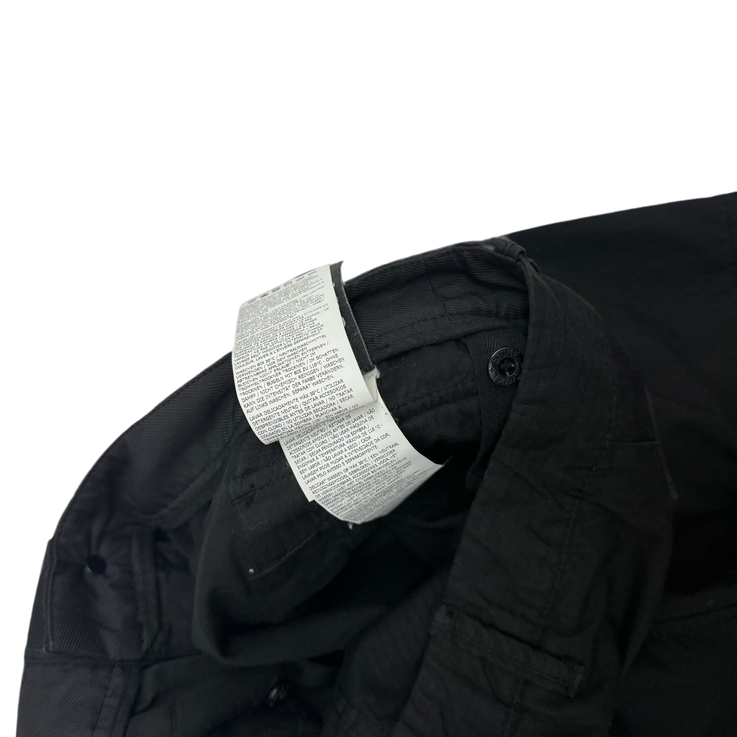 Stone Island Type RE-T Heavy Cotton-Ripstop Cargo Pants Black (Size 32”)